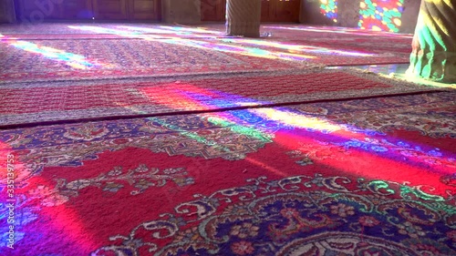 Stained glass window in Mosque, Shiraz, Iran