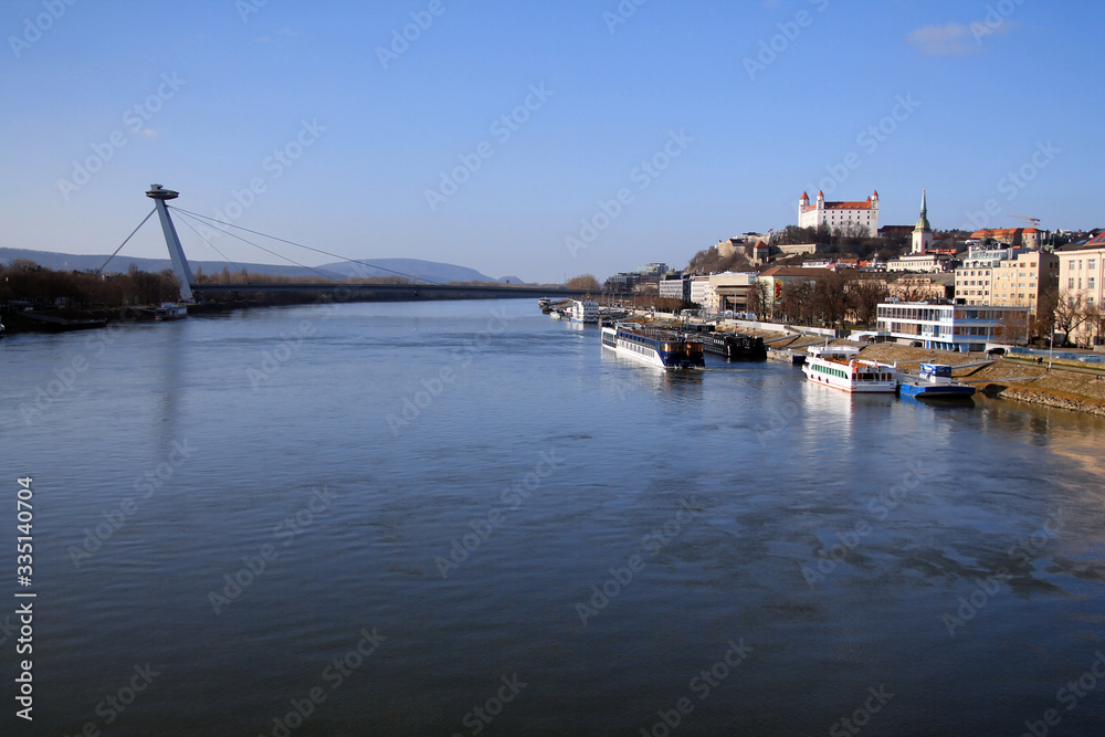 Bratislava river view in a sunny day