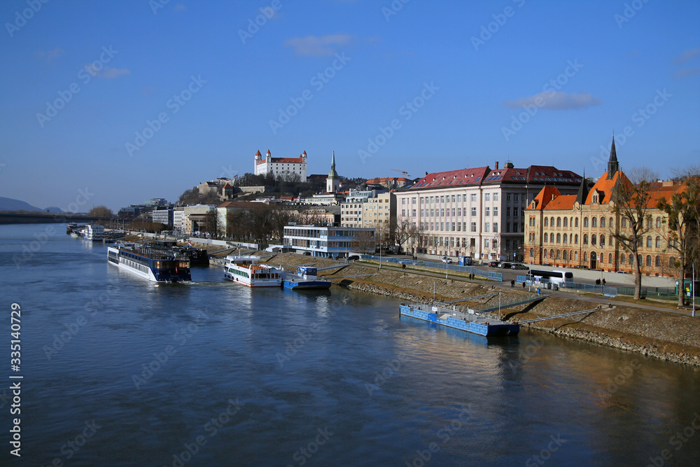 Bratislava river view in a sunny day