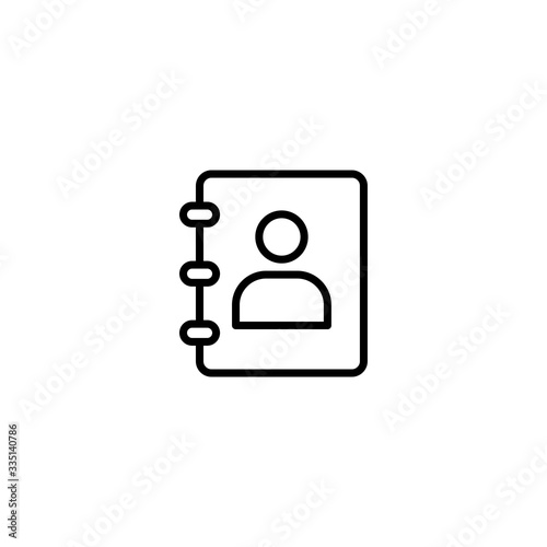 Phone book vector icon. Phonebook sign on white background. Phonebook icon for web and app - Vector