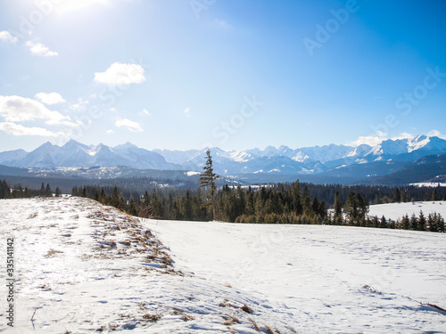 Fototapeta Naklejka Na Ścianę i Meble -  winter landscape in the mountains, tatry