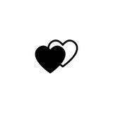 Heart Couple icon. Two crossed hearts icon. Valentine's day vector icon, hearts symbol - Vector
