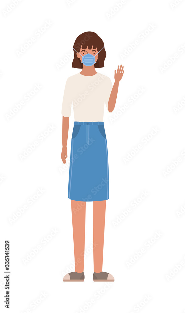 Avatar women with medical masks vector design Avatar women with medical masks vector design