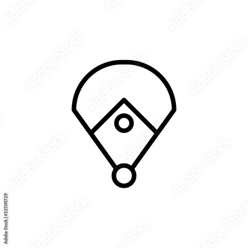 Baseball field icon. Baseball Field Flat Icon On White Background. Softball game field illustration. - Vector