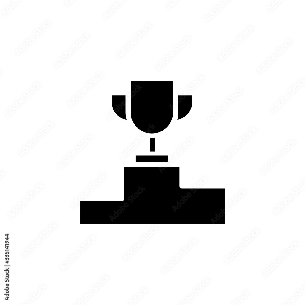 Podium Icon Vector. Trophy Cup on prize podium. First, second and third place award. Champions or winners. Winner pedestal symbol, logo, sign. Vector illustration - Vector Podium Icon Vector. Trophy Cup on prize podium. First, second and third place award. Champions or winners. Winner pedestal symbol, logo, sign. Vector illustration - Vector