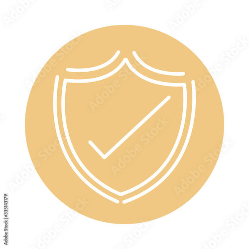 shield checking logistic cargo shipping related delivery block style icon