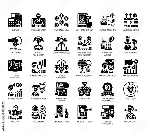 Set of market and economy thin line and pixel perfect icons for any web and app project. © Eucalyp