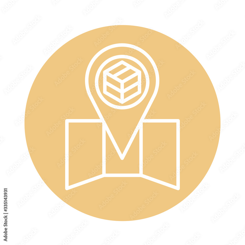 map location box cargo shipping delivery block style icon map location box cargo shipping delivery block style icon
