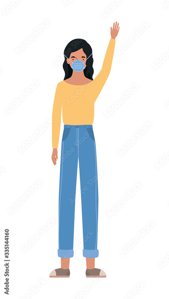 Avatar women with medical masks vector design Avatar women with medical masks vector design