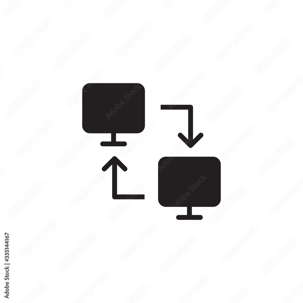 Computer network icon. Internet icon Network communication icon on white background - vector illustration Computer network icon. Internet icon Network communication icon on white background - vector illustration