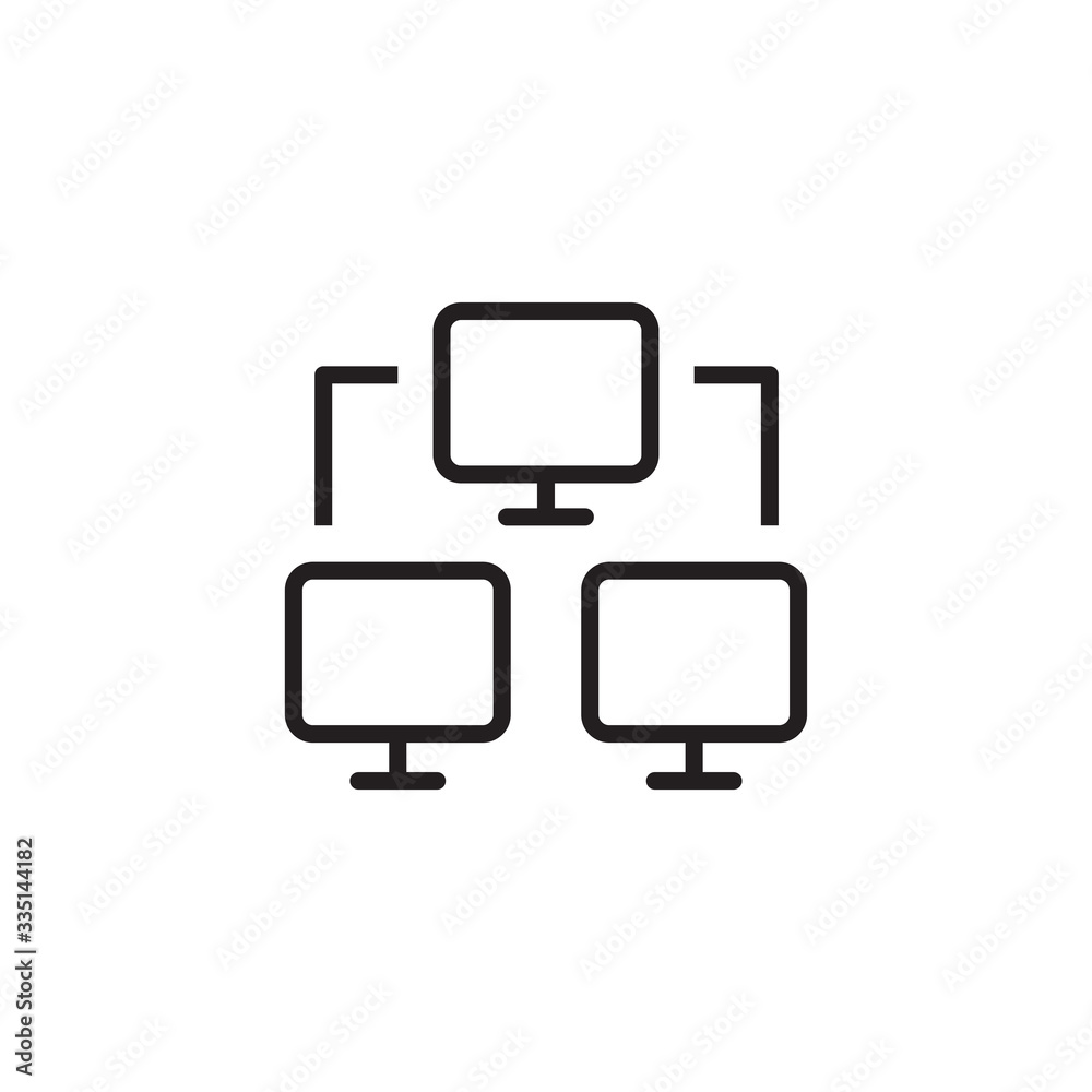 Computer network icon. Internet icon Network communication icon on white background - vector illustration