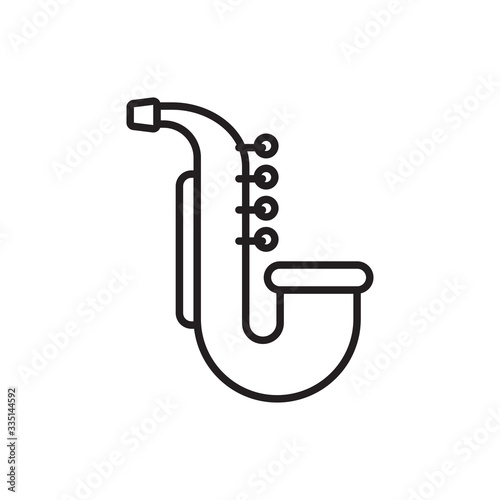 Saxophone Icon. Music instrument icon, saxophone symbol, flat vector and simple illustration sign - Vector