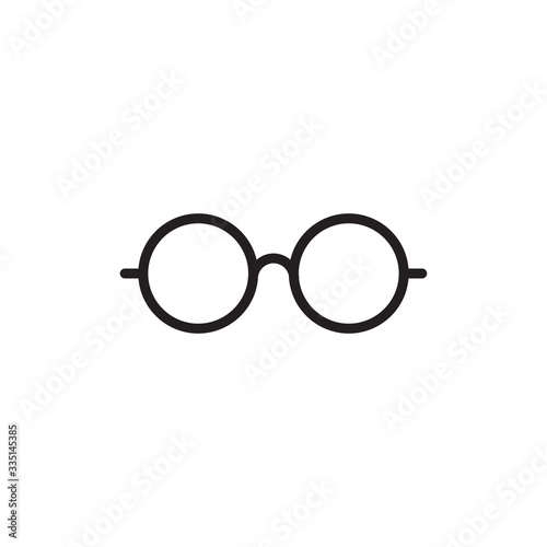 Eyeglasses icon. Glasses icon. Round Glasses Icon Symbol Set - Vector