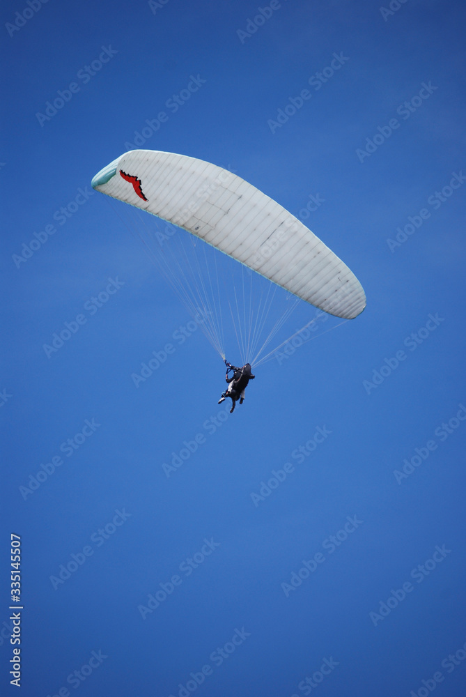 beautiful summer day for paragliding, a great experience beautiful summer day for paragliding, a great experience