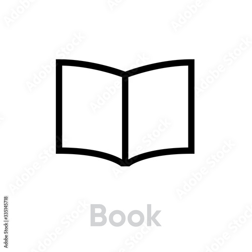 Book icon. Editable Vector Outline.