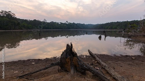 4k Timelapse Viewpoint sunrise at Thung ka mang in Phu Khieo Wildlife Sanctuary at Chaiyaphum, Thailand photo