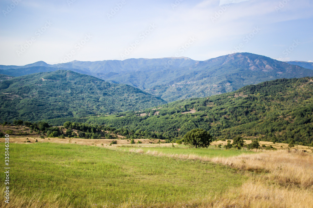 Thessaly beautiful mountains, forests, views, landscapes, scenery, Greece - obrazy, fototapety, plakaty 