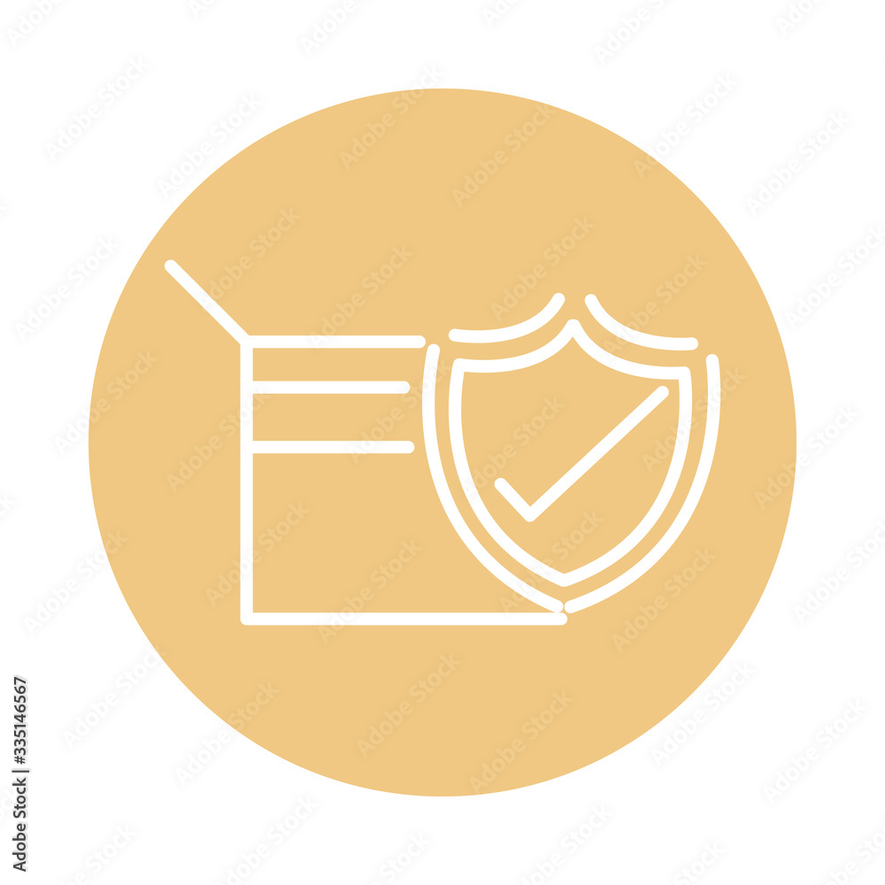 cardboard box check shield cargo shipping delivery block style icon cardboard box check shield cargo shipping delivery block style icon