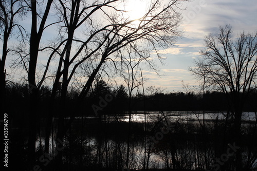 sunset over the river