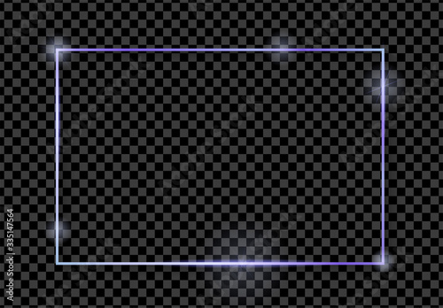 Wallpaper Mural Blue shiny glowing vintage frame with shadows isolated on transparent background. Blue luxury realistic rectangle border. Vector Torontodigital.ca