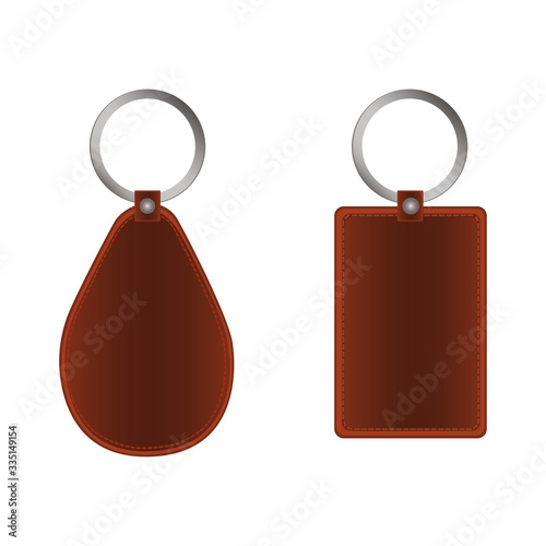 leather key chains two pieces of different shapes