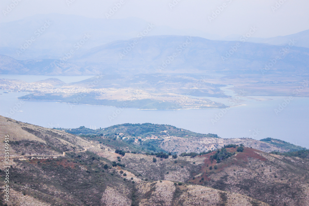 On the way to Pantokrator monastery, Corfu island mountains, views, landscapes Greece