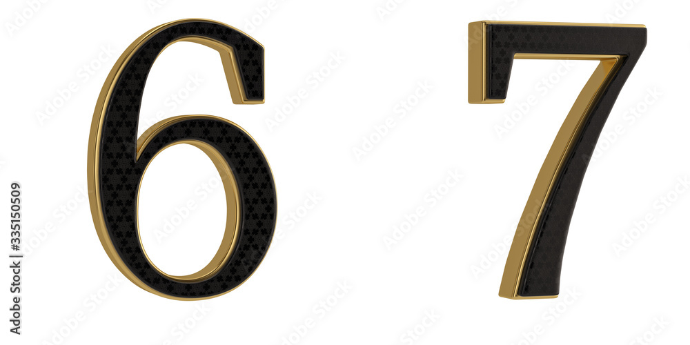 Luxury golden numeral isolated on white background. 3D illustration. Luxury golden numeral isolated on white background. 3D illustration.
