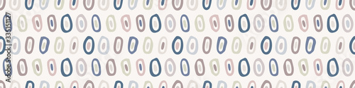 Seamless minimal geo shape border pattern design. Neutral pastel color in fresh paper cut out style. Hand drawn playful texture ribbon trim background. Home decor pastel border. Modern washi tape.