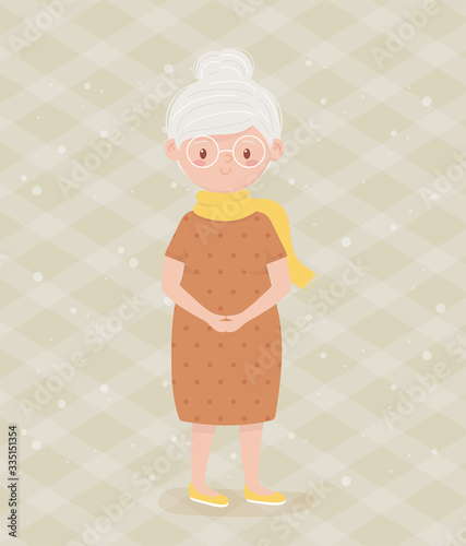 old people, elderly woman grandmother, mature person cartoon character