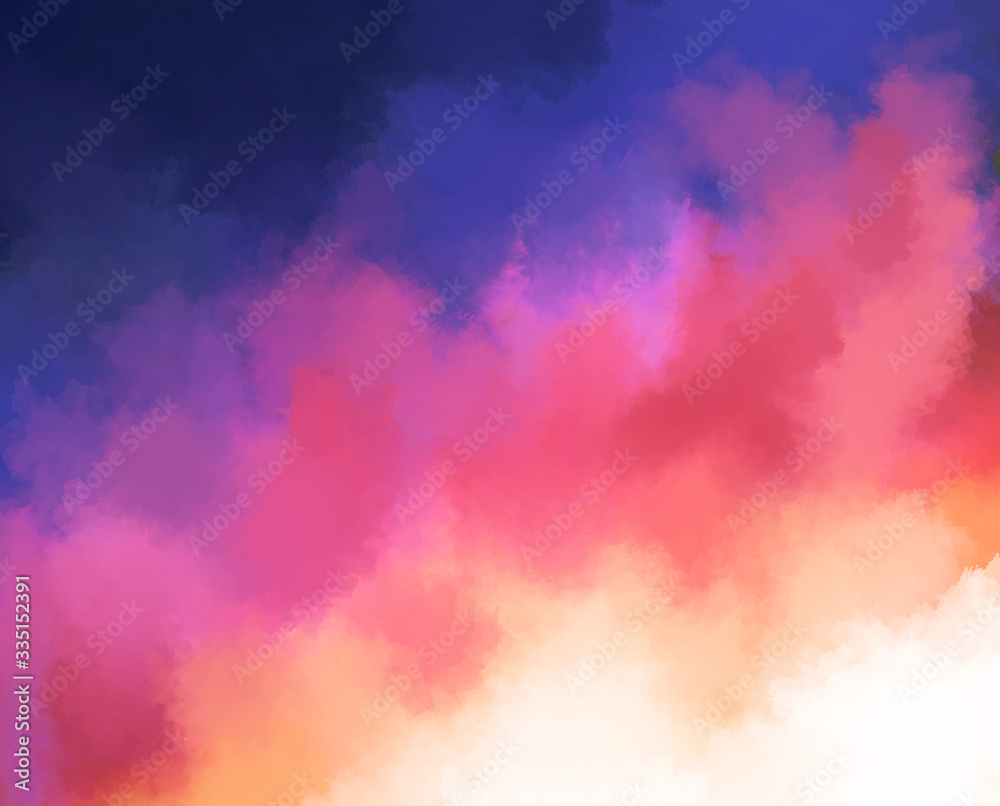Fototapeta premium 水彩 グラデーション 雲