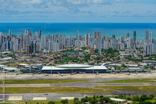 Recife International Airport, Guararapes, Gilberto Freyre on March 1, 2014. One of the busiest and most modern airports in northeastern Brazil. Aerial view photo