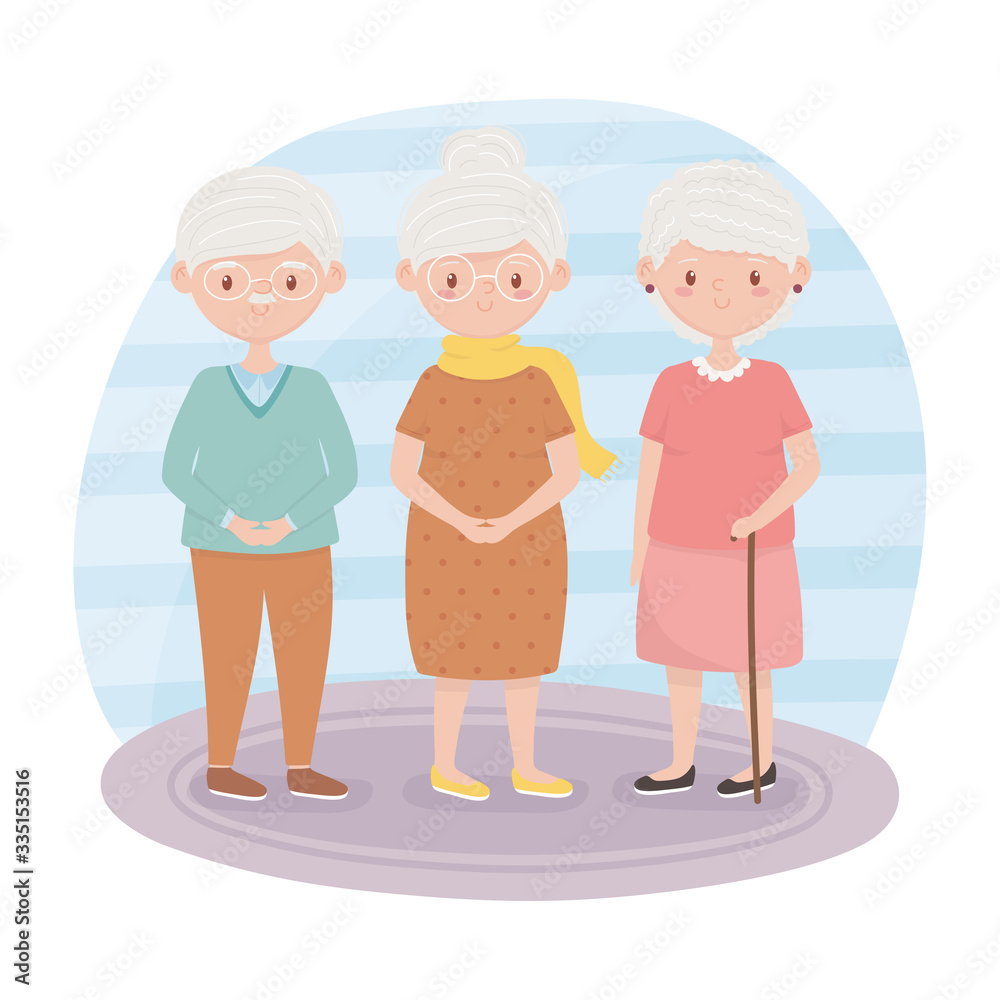 old people, grandmothers and grandpa together cartoon characters old people, grandmothers and grandpa together cartoon characters