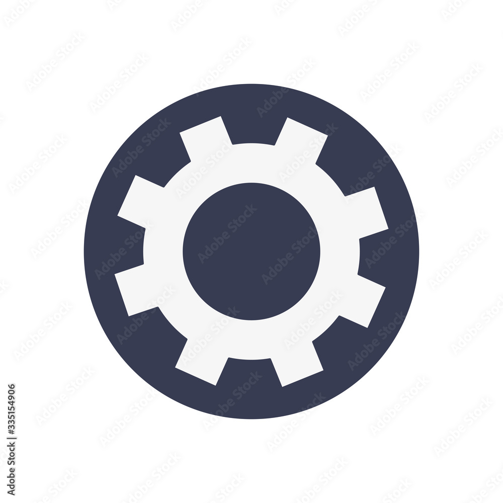 gear wheel icon, block style
