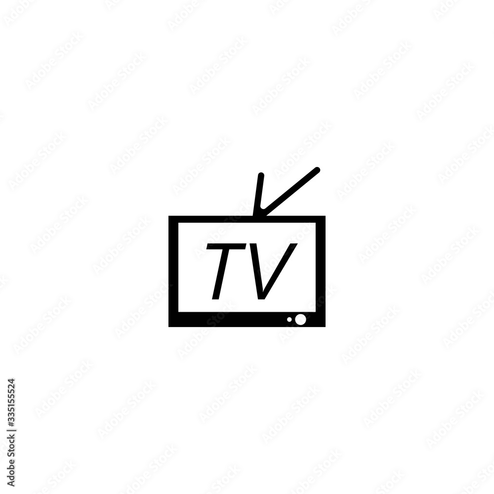 TV logo design flat icon illustration TV logo design flat icon illustration