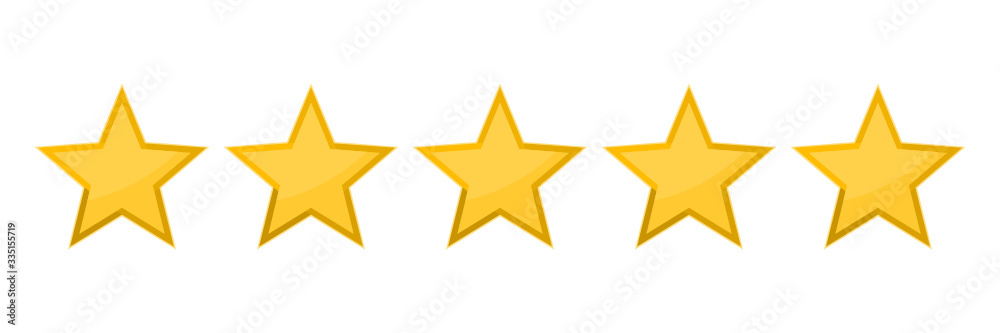 Five stars rating vector icon Five stars rating vector icon
