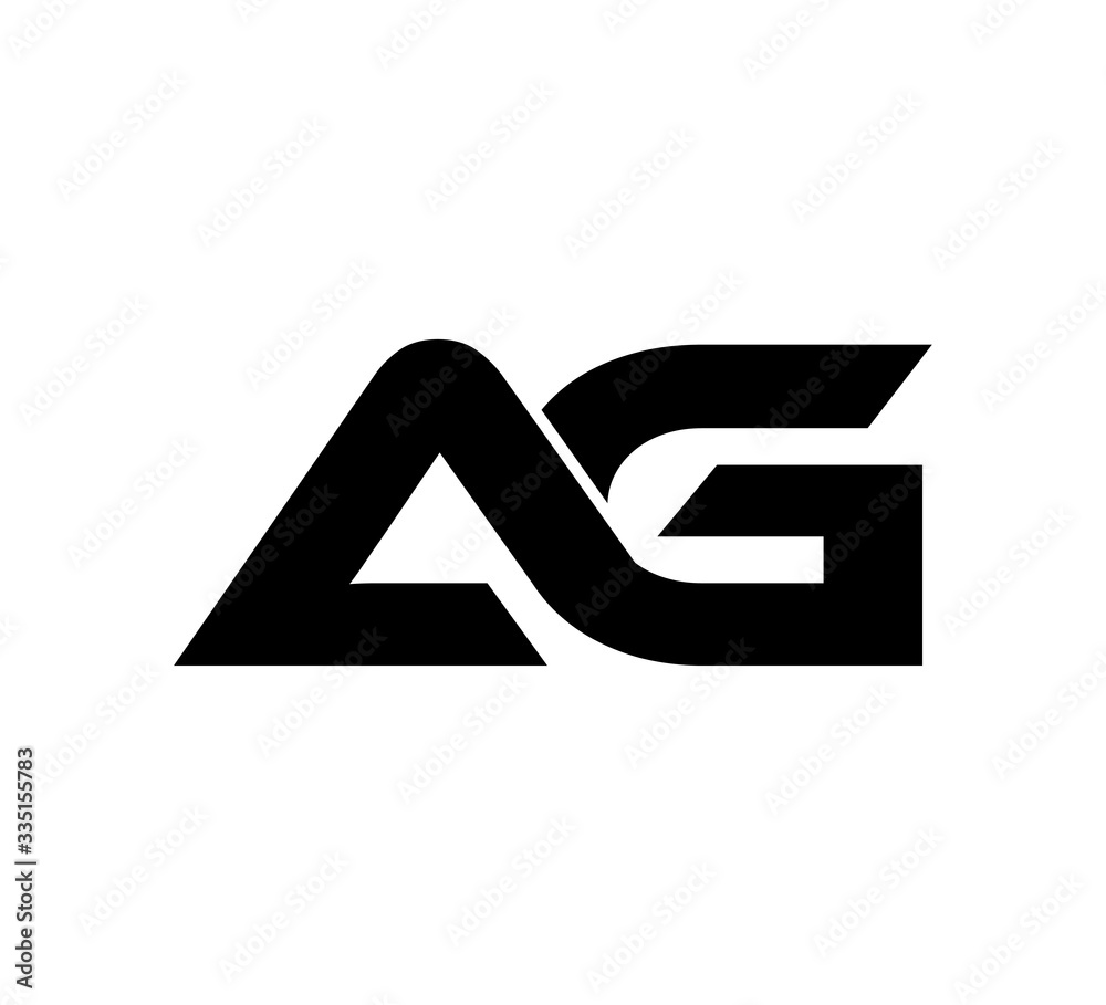 Initial 2 letter Logo Modern Simple Black AG Initial 2 letter Logo Modern Simple Black AG