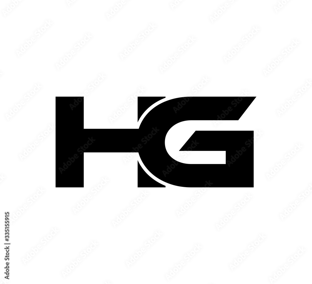Initial 2 letter Logo Modern Simple Black HG Initial 2 letter Logo Modern Simple Black HG