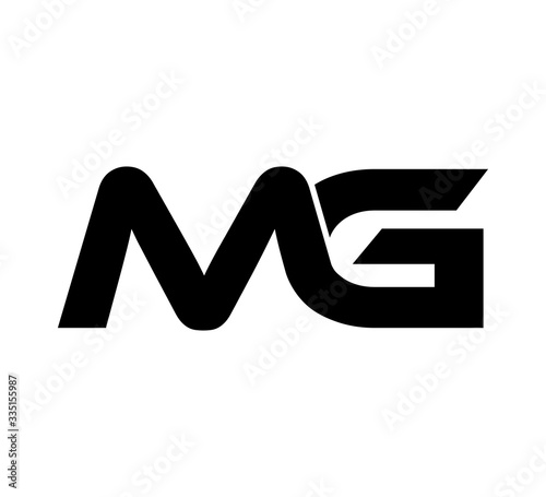 Initial 2 letter Logo Modern Simple Black MG