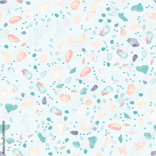 Terrazzo Texture Vector. Flooring Seamless Pattern