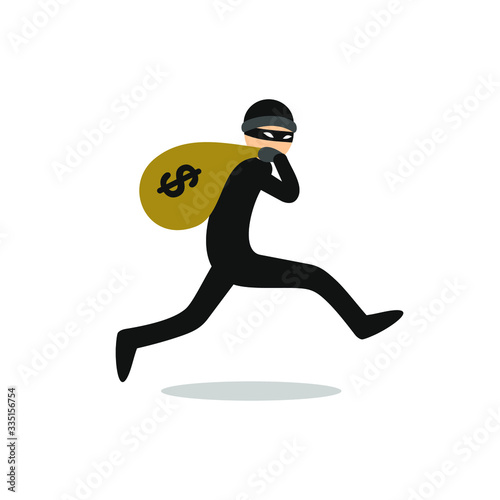 Robber run illustration clipart vector
