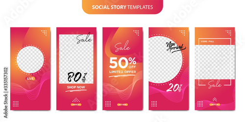 Set of social story templates isolated. Modern editable social template can be use for, landing page, website, mobile app, poster, flyer, coupon, gift card, smartphone template, web design.