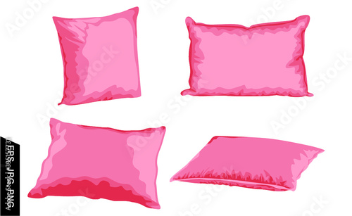 set of pink pillow vector