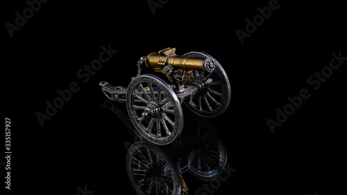 Steel model of a battle cannon of the 19th century