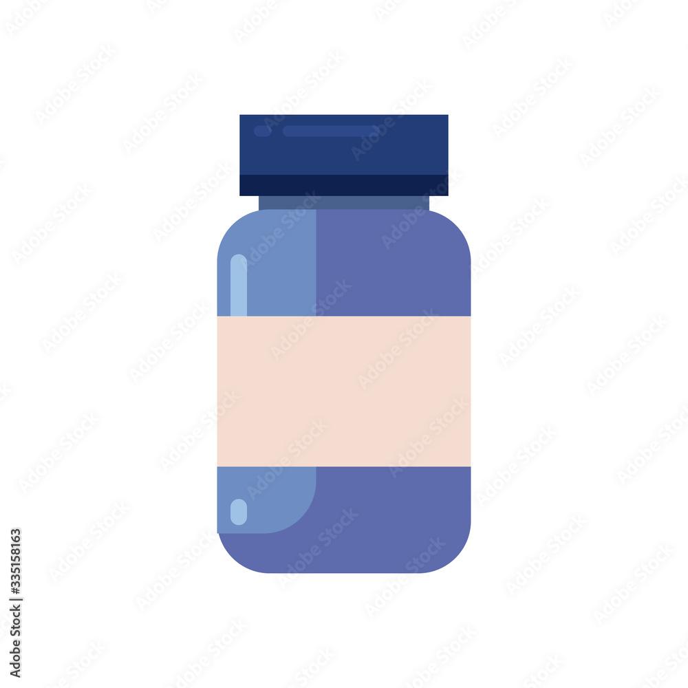 Pills jar flat style icon vector design Pills jar flat style icon vector design