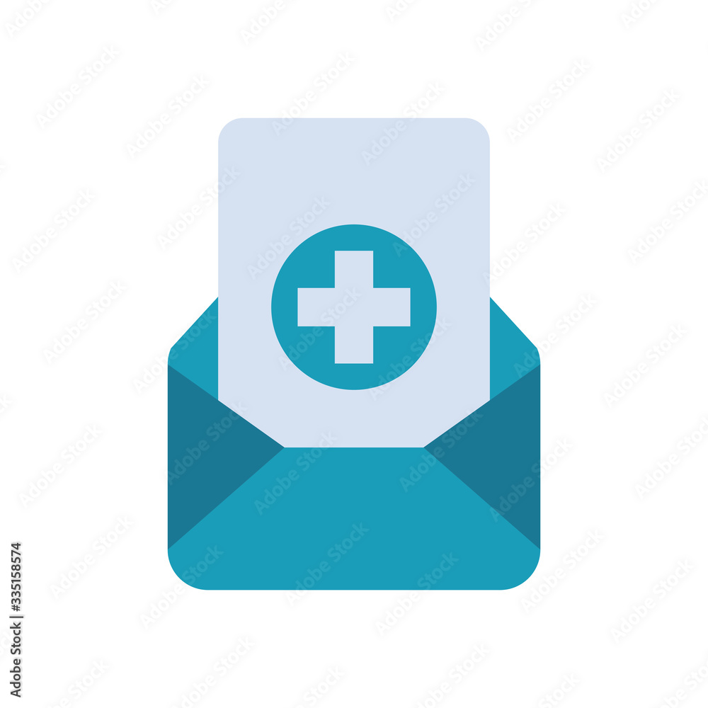 Cross inside envelope flat style icon vector design Cross inside envelope flat style icon vector design