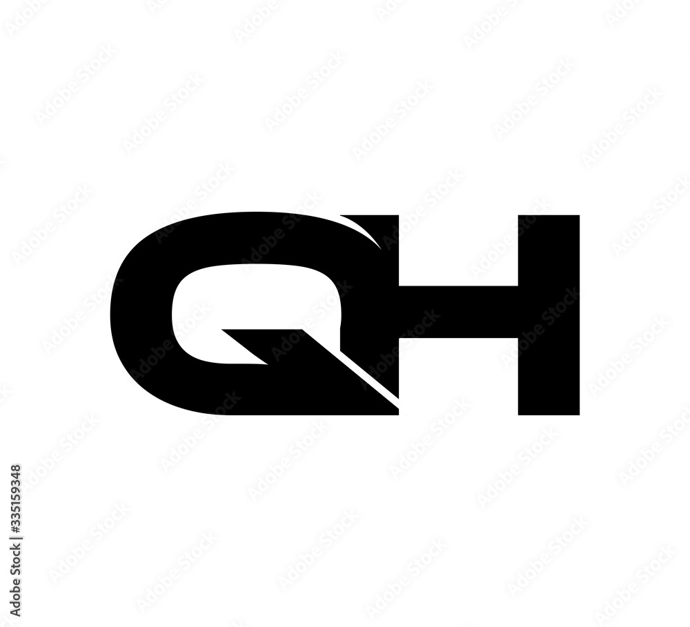 Initial 2 letter Logo Modern Simple Black QH Initial 2 letter Logo Modern Simple Black QH