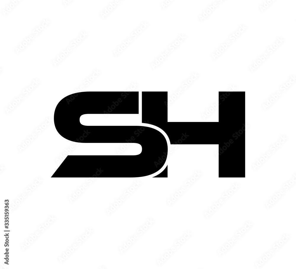 Initial 2 letter Logo Modern Simple Black SH Initial 2 letter Logo Modern Simple Black SH
