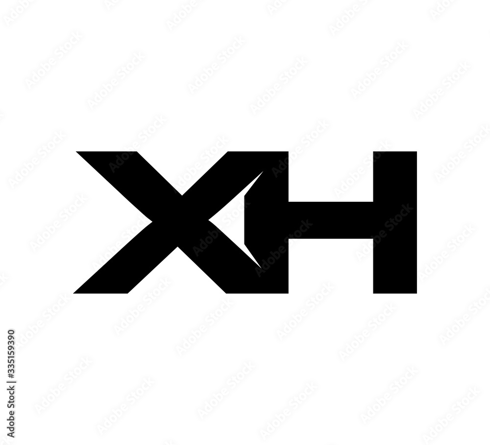 Initial 2 letter Logo Modern Simple Black XH Initial 2 letter Logo Modern Simple Black XH