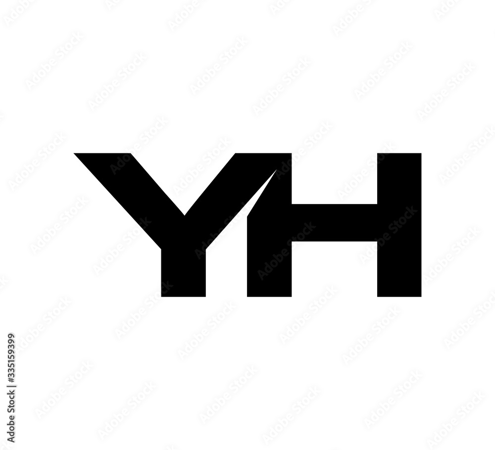 Initial 2 letter Logo Modern Simple Black YH Initial 2 letter Logo Modern Simple Black YH
