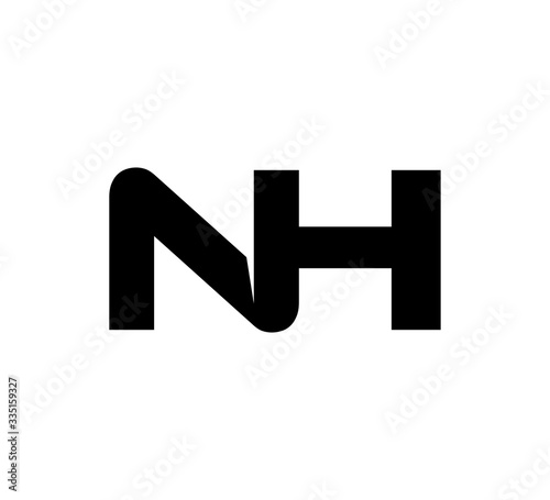 Initial 2 letter Logo Modern Simple Black NH